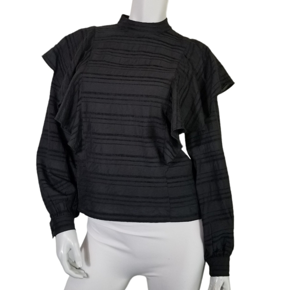 Allison Joy SZ XS Blouse Bowie Ruffle NEW Wednesday Core Victorian Long Sleeve - Picture 1 of 16